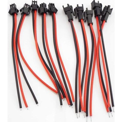 5 Pairs 100mm 2 Pin Female Male SM Plug PVC Connector Cable Wire 5 Male 5 Female Electrical Installation For Led Strip Type