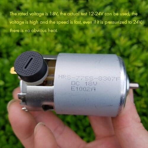 775 Carbon Brush Motor DC 12-24V High Speed High Power Motor with Cooling Fan, Front Ball Bearing 9900-20000 RPM Shaft Dia 5mm