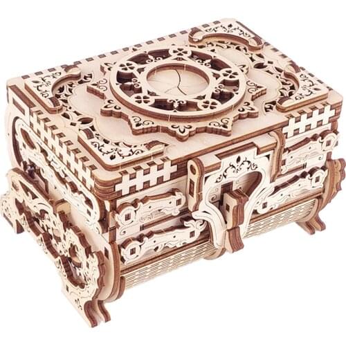138Pcs DIY Wooden Music Box Kit Assembly Jewel Case Puzzle Model Best Toy Gift For Home Decor