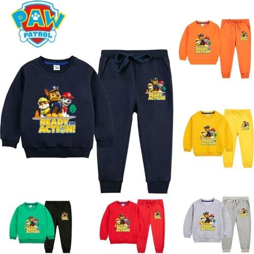 PAW PATROL Cartoon Dogs New Girls Boy Clothing Sets Children Fashion Hoodies Pant Set Kids Spring Autumn Sports Suit Tracksuit