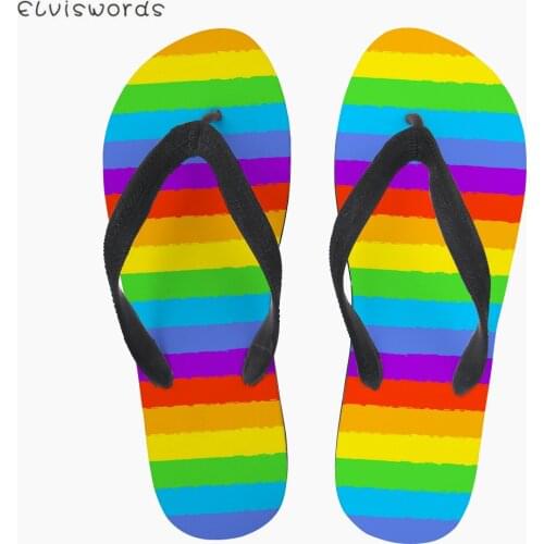 ELVISWORDS Pride Lgbt Friends Design Women Non-slip Flip Flops Slippers Summer Outdoor Fashion Teen Girls Beach Shoes Slippers