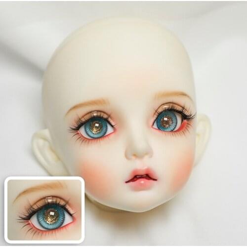 BJD doll eyes suitable for 1-3 1-4 1-6 size blue patterned gold flash pupil 14mm 16mm doll accessories