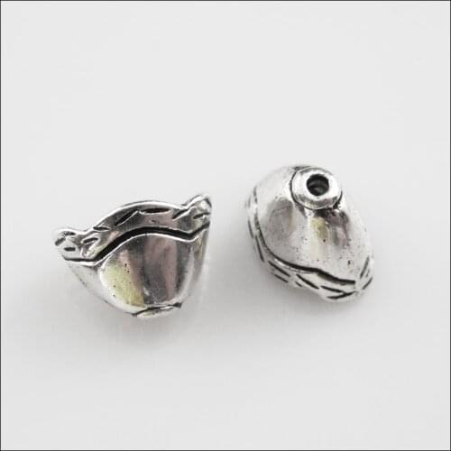 35Pcs Tibetan Silver Color Cone Flat End Bead Caps Craft DIY 8x11.5mm