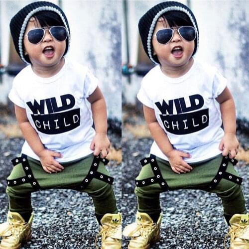 Pudcoco Boy Set 0-3Y 2pcs Newborn Toddler Kids Baby Boys Clothes Outfits T-shirt Tops+ Long Pants Set