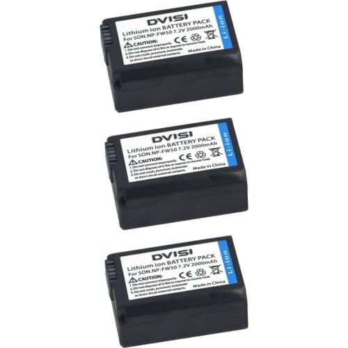 Hot 3Pcs 7.2V 2000mAh NP-FW50 NP FW50 NPFW50 Camera Li-ion Battery For Sony NEX-7 NEX-C3 NEX-5N NEX-5 NEX-F3 A37 A55 A33 A35