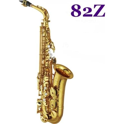 New Alto Saxophone YAS-82Z Golden Key Musical Instrument High Quality Electrophoresis Golden Saxophone Mouthpiece + Box