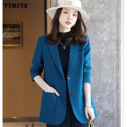 Autumn and Winter Womens Plus Size Fashion Temperament Ladies Office Suits 2021 New Casual Loose Long-sleeved Jacket Female