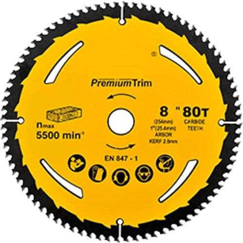 210x25.4x2x80T 8inch wood saw blade for cutting wood in table saw machine