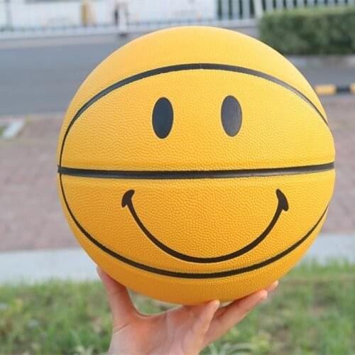 Youth Children 4-7 Professional Sports Basketball Smile Patterns Indoor Outdoor Training Competition Basketballs Birthday Gifts