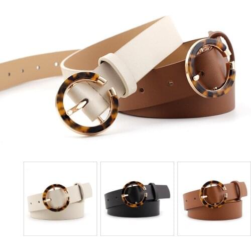 New Fashion Classic round buckle Ladies belt Luxury design popular vintage casual belts pin buckle Female jeans Waist band
