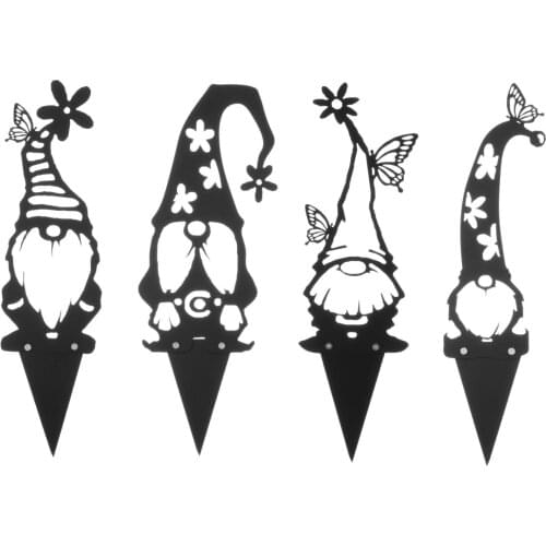 Garden Stakes, Gnomes Garden Silhouette Yard Art Figurines Fairy, Miniatures