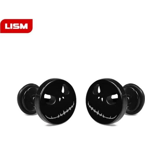 Men Women Stud Earrings Smile Stainless Steel Piercing Pumpkin Fashion Skull Decorative Halloween Gift Jewelry Face