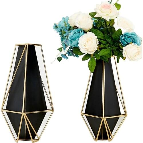 Nordic Minimalist Metal Vase Decoration Home Luxury Large Vase Model Room Bedroom Dining Table Light Luxury Home Decoration Gift