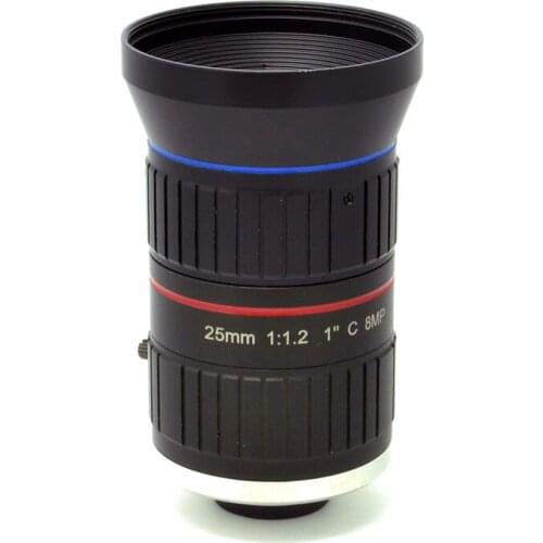 SMTSEC 25mm C Mount Lens 4K 8MP F1.2 Professional 1" CCTV Lens Industrial Machine Vision Lens for C Mount UHD Camera SL-C2512M