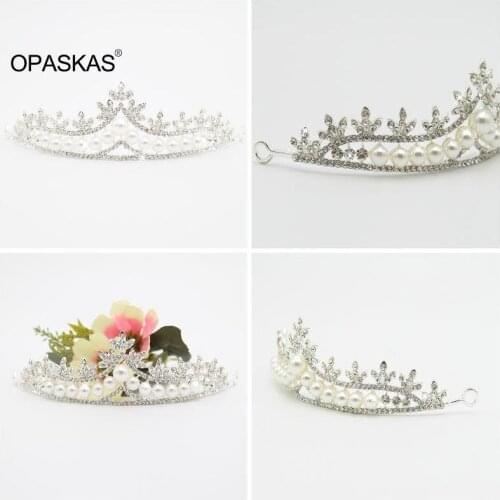 Wedding Bridal Crystal Pearl Beads Tiara Headband Prom Girl Princess Crown Prom Headwear Wedding Party Hair Accessiories