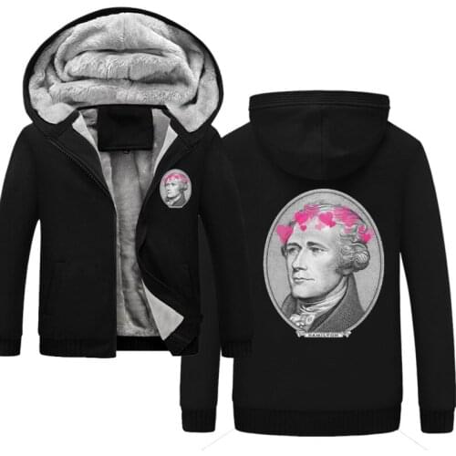 Alexander Hamilton Mens Thick Fleece Jackets outwear Sportswear 5XL Liner Hoody Warm Hoodies Thermal Coat Sweatshirts Men