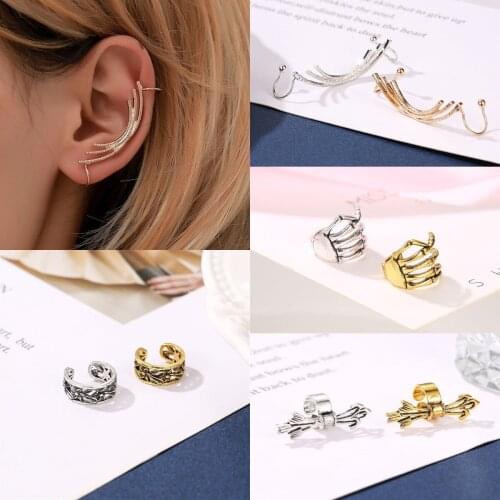 1 Piece Vintage Punk Clip On Earrings For Women Men Ear Cuff Clip Earrings Without Piercing Nose Ring Earcuffs Fashion Jewelry