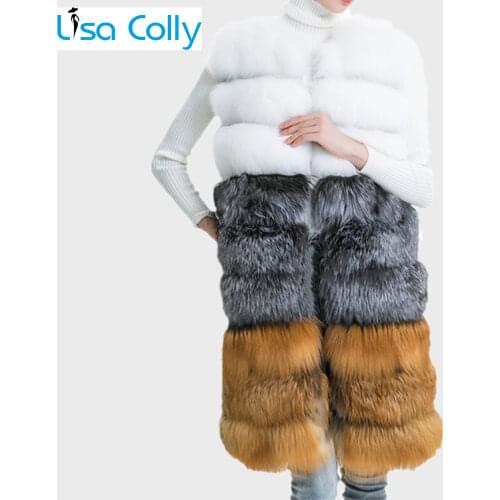 2020 high quality faux fox fur vest coat for women new womens slim fur vest jacket outerwear coats two pockets