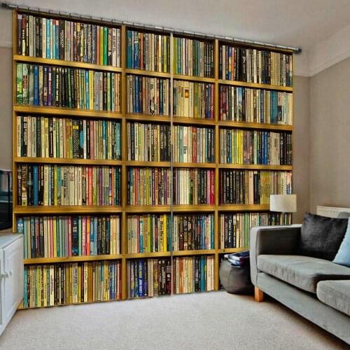 Bookself curtains 3D Curtain Luxury Blackout Window Curtain Living Room blackout curtains