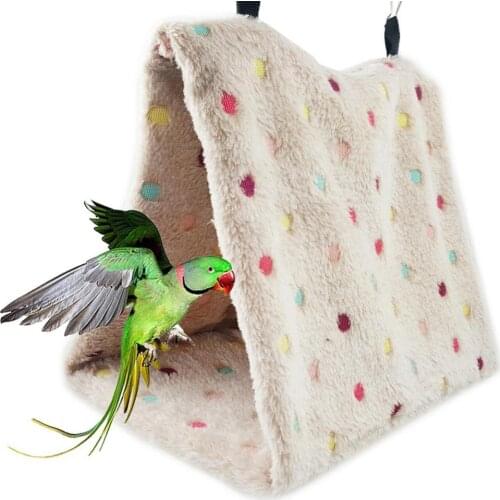 Pet Bird Parrot Winter Warm Soft Dot Plush Hanging Sleep Bed Nests Cage Hammock beautiful and warm клетка для попугая