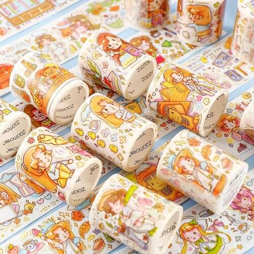 1 Roll Bronzing Washi Paper Tape A Dais World Series Collage Material Frame Decoration Washi Stickers for Hand Book Album