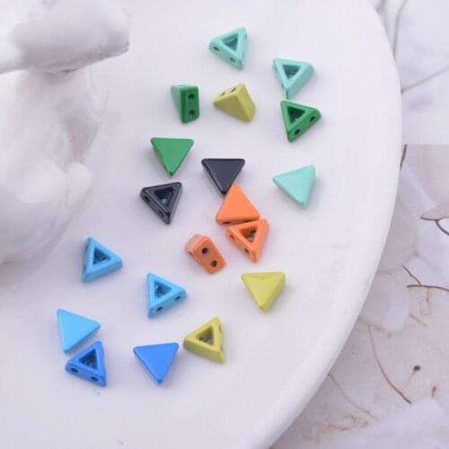 10pcs/lot 7mm candy-colored triangle Bead DIY Children Bracelet Tile Beads For Jewelry Making Findings