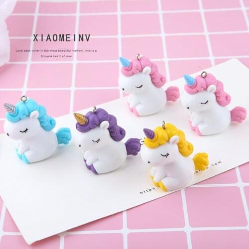 10pcs Japanese And Korean Girl Cute Pendant For Women Fashion Fun Resin Doll Unicorn Bag Keychain Cartoon Jewelry Accessories