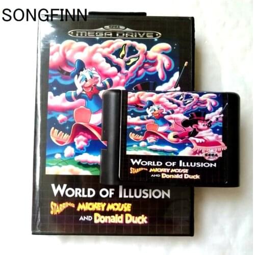 16 bit MD Memory Card With Box for Sega Mega Drive for Genesis Megadrive - World Of Illusion