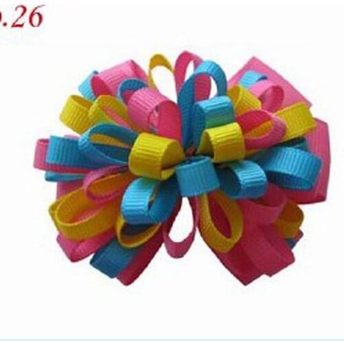 20pcs BLESSING3" Fireworks Polka Dot Grosgrain Ribbon Hairbows,kids Girls' Hair Accessories With Clip,.Free Shipping