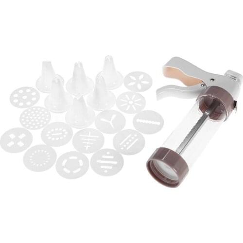 20Pcs Cookies Cream Press Icing Gun Nozzles Set Cake Decorating Tool Baking Tools Easy to Clean Cake Mold Maker Machine