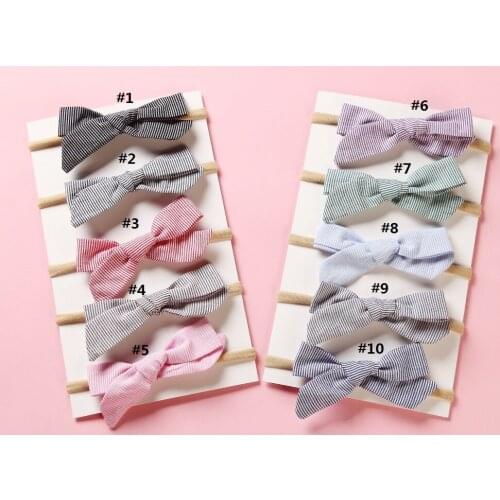 36pc/lot New Striped Fabric Bows Hair Clips Cotton Fabric Hair bow Hairgrips Children Girls Headwear Hair Accessories Headwear