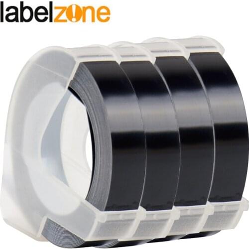 4 Rolls Dymo 9mm*3m black Embossing Label Tape Compatible Dymo 1610 Manual Label Machine for Motex E101 Label Makers Ribbon