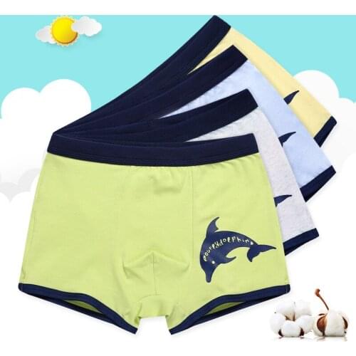 4pcs/Lot Kids Boys Underwear Cotton Cute Boys Briefs Boxer Shorts Cartoon Underpants 2-16Years