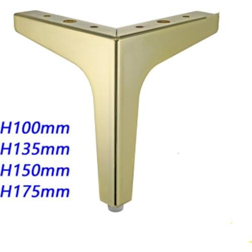 4pcs Hardware Metal Furniture Legs Square Cabinet Wood Table Legs Gold for Sofa Feet Foot Bed Riser furniture accessories