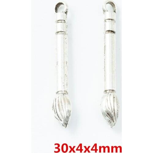 50 pieces of retro metal zinc alloy Writing brush pendant for DIY handmade jewelry necklace making 6808