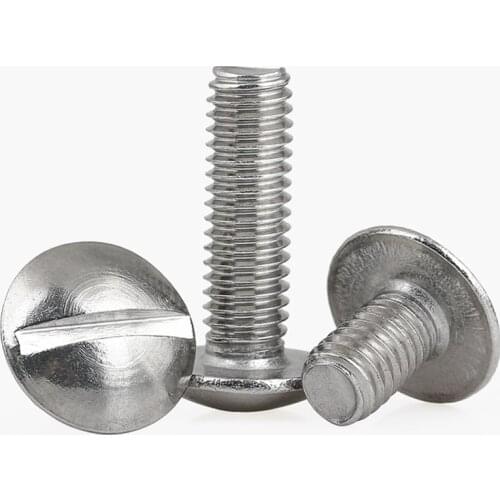 6pcs M2 304 stainless steel Slotted big flat head screws one word oblate header screw machine fasten bolt GB947 3mm-12mm long