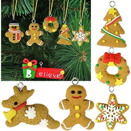 6 Styles/Set Deer Snowman Pendant Chrismas Tree Christmas Gift Santa claus Christmas Decoration Supplies Arbol De Navidad