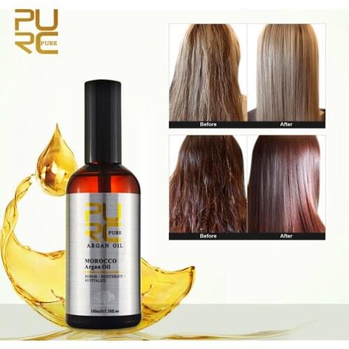PURC Moroccan Pure Natural Argan Oil For Repair Protec Dry Damaged Hair For Keep Hair Moisturizing Salon Products 100ml