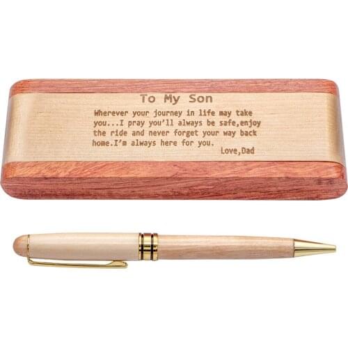 Engraved Maple Wood Pen Set High Quality Custom Handcraft Wooden Pen Writing Business Pen Stationery Graduation Gift