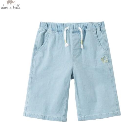 DKX17727-2 dave bella summer 5Y-13Y kids boys fashion casual soild pockets pants children boutique casual full-length pants
