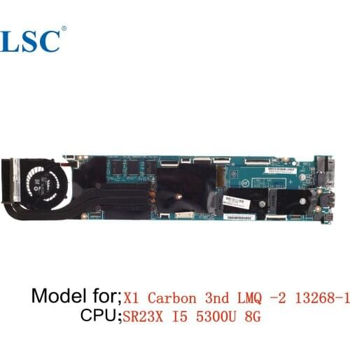 For Lenovo ThinkPad X1 Carbon Laptop Motherboard LMQ-2 13268-1 FRU;00HT347 00HT359 CPU:I5 5300U 8G
