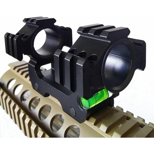 FIRECLUB Tactical Scope Rail Mount Ring 3 Side Rail with Spirit Bubble Level 20mm Mount Rifle Scope Weaver Tri-Rail 30mm Hunting