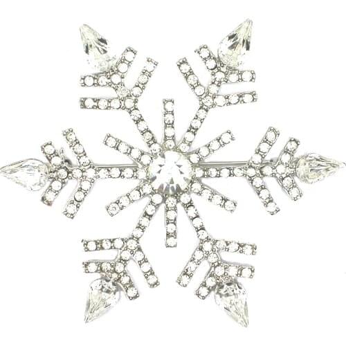 Pear-shaped Rhinestone Flower Brooches Women Weddings Party Brooch Pins Christmas Snow Flower Gifts Prom Pins