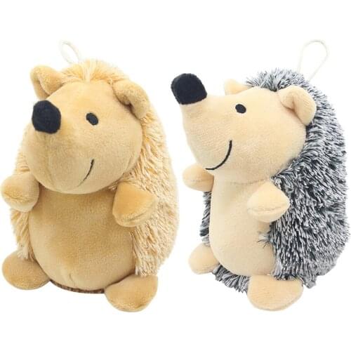 Bite Chewing Dog Puzzle Hedgehog Doll Plush Stuffed Pet Interaction Toys Sounding Squeaky Toy Intelligent Training