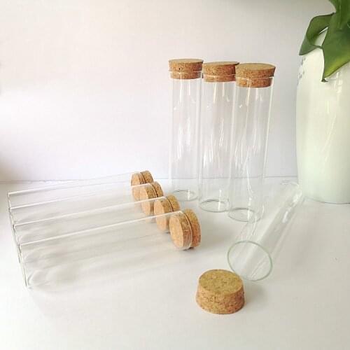 8Pcs/Lot 60ml Lab Glass Test Tubes with Cork Stopper DIY Wishing Bottles Storage Jars Bottle Containers Wedding Vials 30x120mm