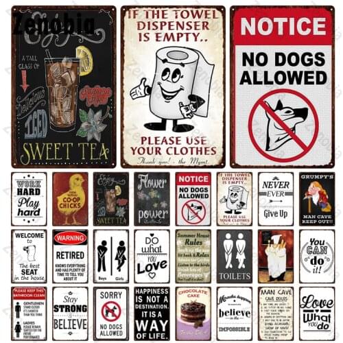 Garden Rules Metal Sign Vintage Decoration Plaque Yard Warning Slogan Metal Sign Posters Wall Stickers Plates for Outdoor Decor