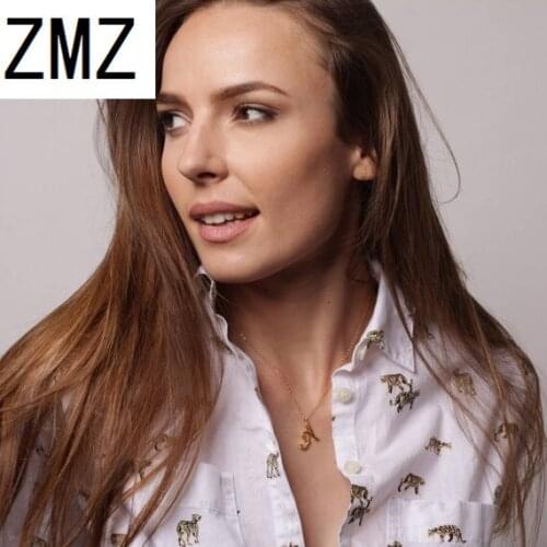 ZMZ 50pcs/lot 2019 Europe/US fashion English letter pendant lovely letter A text necklace gift for mom/girlfriend party jewelry