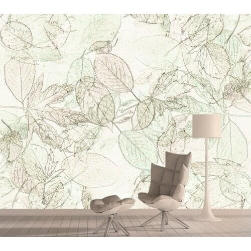 Retro Leaf Custom Murals 3d Mural Wall Paper Papers Home Decor Wallpapers for Living Room Bedroom Walls Improvement Wallpaper