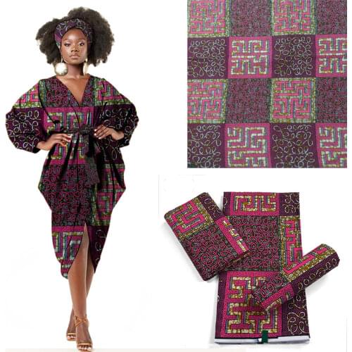 New Style African Print Wax Fabric For Party Dress Embroidery Fabric 100% cotton 2019 African Wax Fabric 03