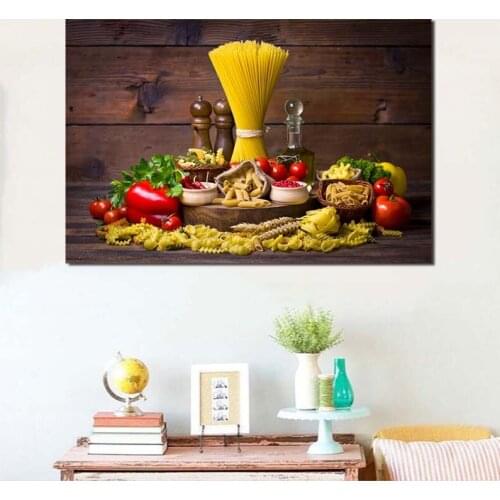 Pasta Tomato Food Wallpaper Minimalist Nordic Art Canvas Poster Painting Wall Picture Print Kitchen Bar Home Bedroom Decoration